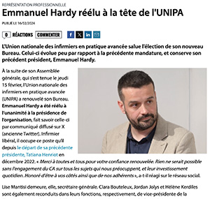 Emmanuel Hardy réélu à la tête de l'UNIPA