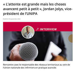 « L’attente est grande mais les choses avancent petit à petit », Jordan Jolys, vice-président de l’UNIPA