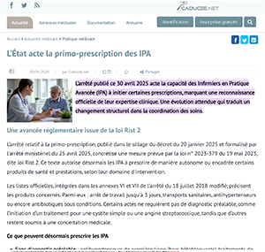 L’État acte la primo-prescription des IPA
