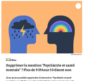 Supprimer la mention `` Psychiatrie et santé mentale``? Plus de 9 IPA sur 10 disent non